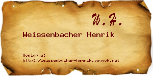 Weissenbacher Henrik névjegykártya